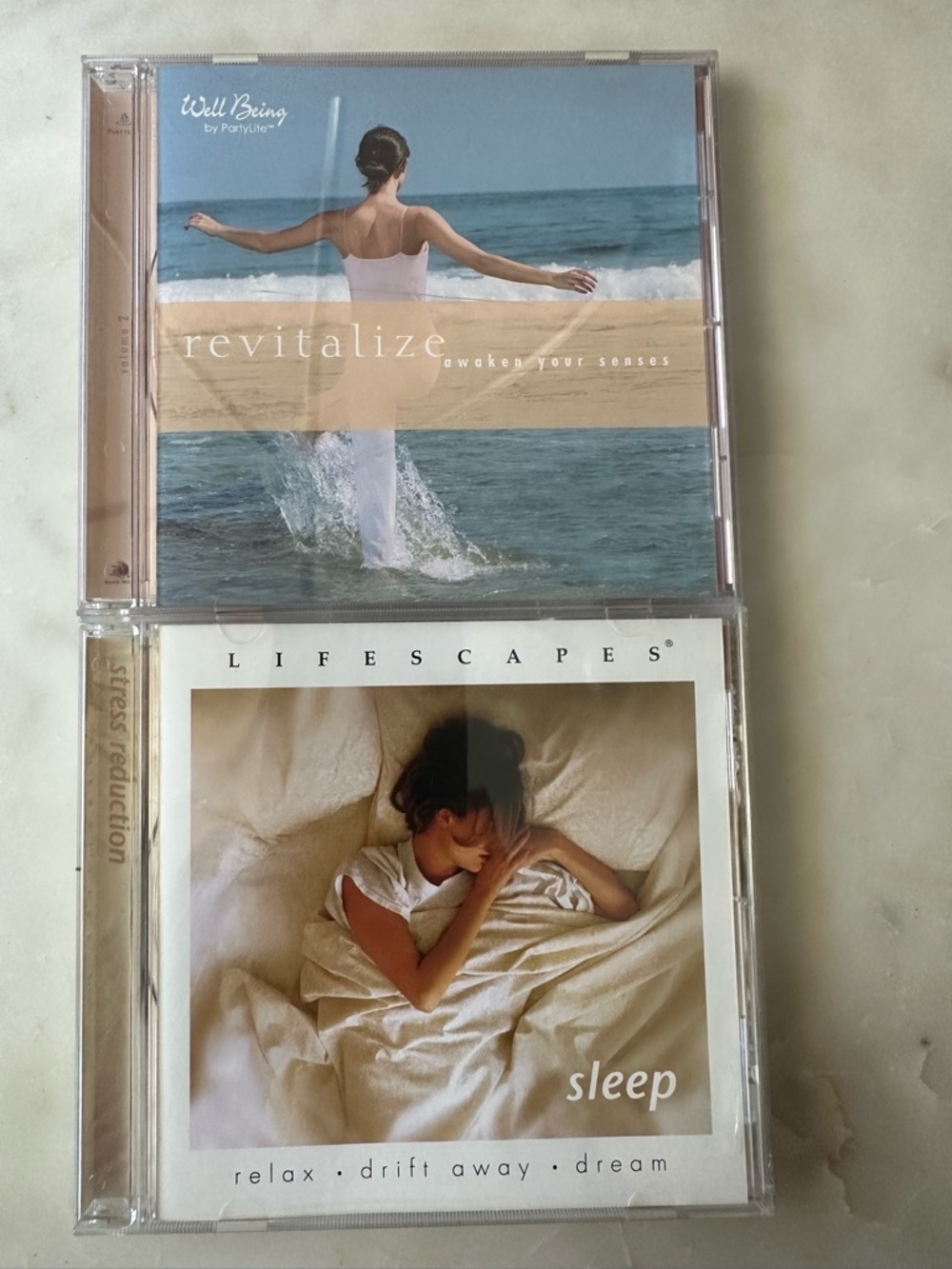 Revitalize and  Relaxing Sleep CDs - Blue, Cream, White